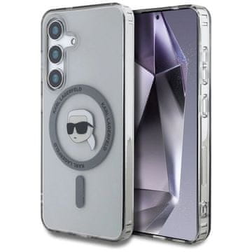 slomart Ovitek Karl Lagerfeld Button Karl Head Printed Logo MagSafe Samsung Galaxy S25 črn