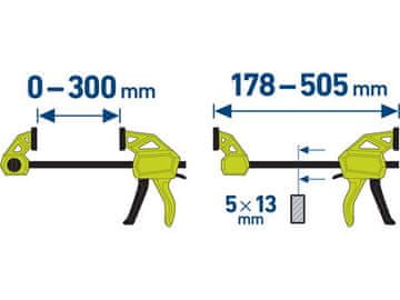 Extol Craft Sponka 915203 quick-release, 300mm