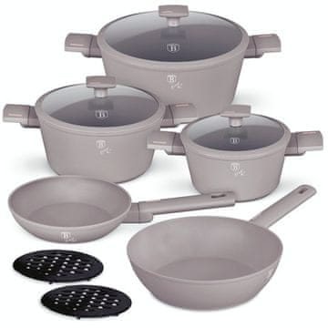 Berlingerhaus Komplet posode s titanovo prevleko BH-8110 10 Piece Taupe Collection
