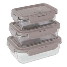 Berlingerhaus Posoda za hrano BH-8792 glass set 3 pcs Taupe Collection