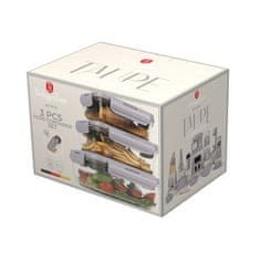 Berlingerhaus Posoda za hrano BH-8792 glass set 3 pcs Taupe Collection
