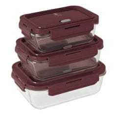 Berlingerhaus Posoda za hrano BH-8790 with lid glass set 3 pcs Leonardo Collection
