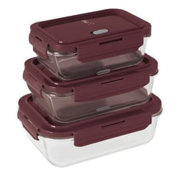 Berlingerhaus Posoda za hrano BH-8790 with lid glass set 3 pcs Leonardo Collection