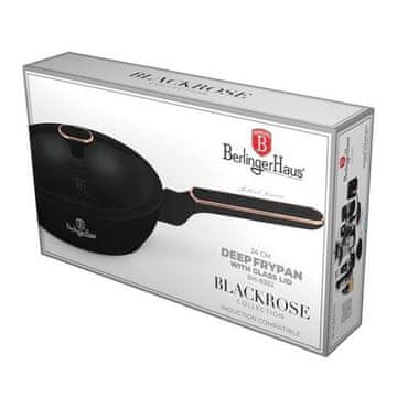 Berlingerhaus Globoka ponev s titanovo površino in pokrovom BH-8352 24 cm Black Rose Collection