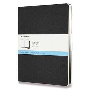 Moleskine Beležnice Cahier, XL, s pikami, 3 kosi - črne