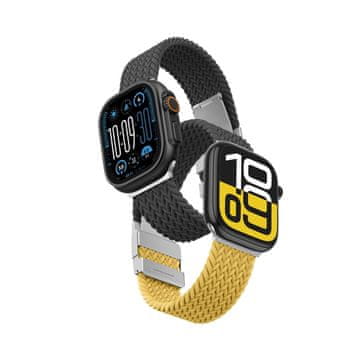 slomart Komplet 2 paškov AMAZINGTHING Blend Band za Apple Watch 45 / 46 / 49 mm - rumeno-črn / črn