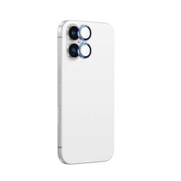 slomart Kaljeno steklo AMAZINGTHING AR Aluminium 2 Lens Glass z okvirjem za leče kamere za iPhone 16 / 16 Plus - modro