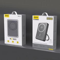 slomart Powerbank Dudao K28 10000mAh PD 22.5W z MagSafe z metalnim ohišjem in obročem-stojalom - siv
