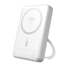 slomart Powerbank Dudao K28 10000mAh PD 22.5W z MagSafe z metalową obudową in obročkom-stojalom - srebrn