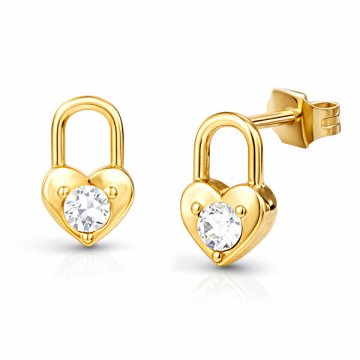 Liu.Jo Decentni pozlačeni uhani s cirkoni Essential LJ2140