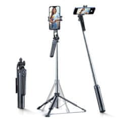 slomart Selfie palica Wozinsky WC1Y70S teleskopski tripod 1.7m z držalom za telefon - črna