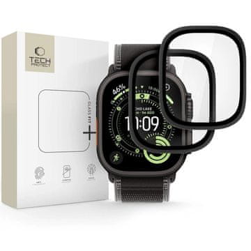 slomart Kaljeno steklo Tech-Protect 2-pack za Apple Watch Ultra 49 mm - črno
