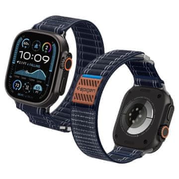 slomart Pašček Spigen WBF0 za Apple Watch 44 / 45 / 46 / 49 mm - temno moder
