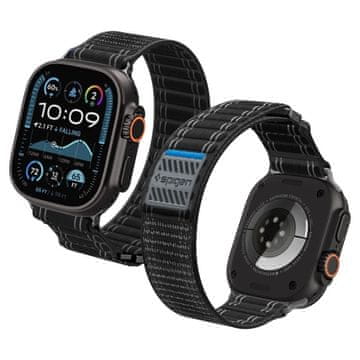 slomart Pašček Spigen WBF0 za Apple Watch 44 / 45 / 46 / 49 mm - črn
