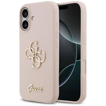 slomart Etui Guess Silicone Big 4G Script za iPhone 17 - roza