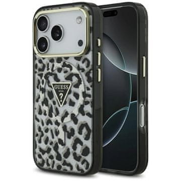 slomart Etui Guess Leopard Glitter MagSafe za iPhone 17 Pro Max - črno