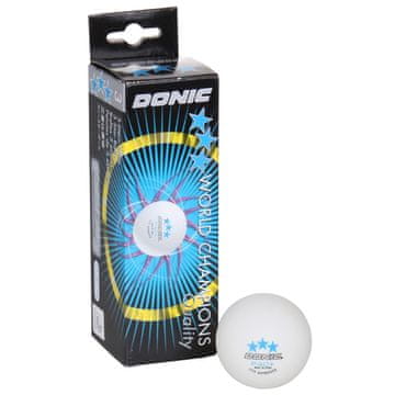 Donic P40+ Žogice za namizni tenis s tremi zvezdicami, bele, pakiranje 3 kosi