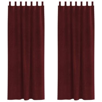 Vidaxl Zatemnitvene zavese 2 pcs Vinorodna rdeča 140 x 245 cm Žamet