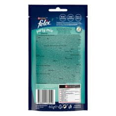 Felix Party Mix priboljški za mačke z okusom lososa, trske in postrvi, 8x60g