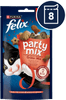 Felix Party Mix priboljški za mačke z okusom govedine, piščanca in lososa, 8x60g