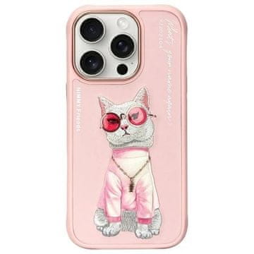 slomart Etui Nimmy Glasses Cool Cat za iPhone 16 Pro Max - roza
