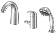 AQUALINE KASIOPEA Trojna kopalniška pipa za rob kadi, kromirana eleganca