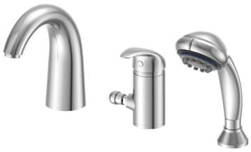 AQUALINE KASIOPEA Trojna kopalniška pipa za rob kadi, kromirana eleganca