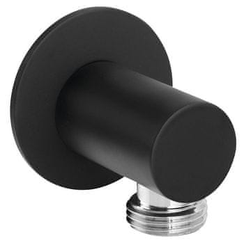 SAPHO Stenski kvadratni izhod za prho, črna mat medenina