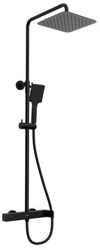 SAPHO CUBEMIX Eleganten Črni Mat Spršni Stolp s Pákovo Baterijo