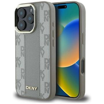 slomart Etui DKNY Checkered Pattern Magsafe za iPhone 16 Pro Max - bež