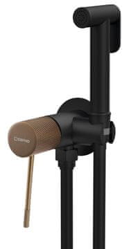 SAPHO SOLARIS Vgradna Bidetna Pipa s Stop Sprško, Mat Črna/Bakrena