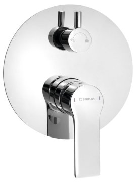 SAPHO PAX Podometna Kromirana Pršna Baterija z Otočnim Preklopnikom, Dvakratni Izhod