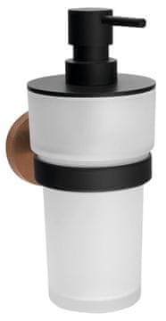 SAPHO LARISSA dozirnik mila 250ml, mlečno steklo, črno/mat baker