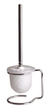 SAPHO X-ROUND E Prosto-stoječa Mlečno Steklo WC Ščetka, Kromirana