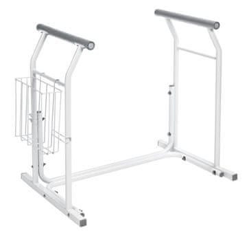 Ridder Mobilna Bela Oporna Ročka za WC s Držalom za Revije, Mosaz, 150 kg Nosilnost