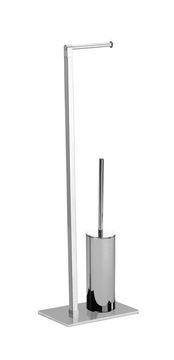 Gedy Kromiran samostoječ nosilec za WC papir in ščetko, kvadratne oblike