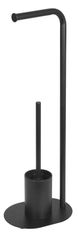 AQUALINE AQUALINE SAMBA črni stojan za toaletni papir in WC ščetko