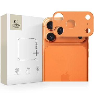 slomart Zaščita kamere Tech-Protect Camalloy Fit+ za iPhone 17 Pro - oranžna