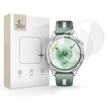 slomart Kaljeno steklo Tech-Protect Glass Fit+ 2-pack za Huawei Watch GT 6 46 mm - prozorno