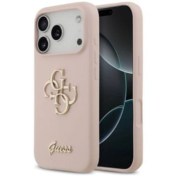 slomart Etui Guess Silicone Big 4G Script za iPhone 17 Pro - roza