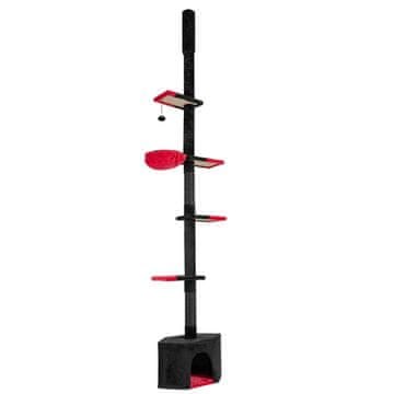 Northix Nastavljivo mačje drevo od tal do stropa 5 stopenj črno 245-300 cm