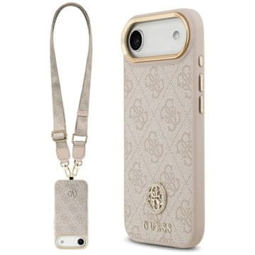 slomart Etui Guess 4G Strass Logo & Big Strap Metal Buttons MagSafe za iPhone Air - roza