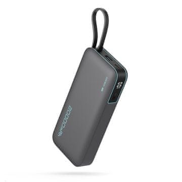 slomart Powerbank Cuktech CUKP200NGLDG 55W 20000mAh z vgrajenim kablom USB-C - siv