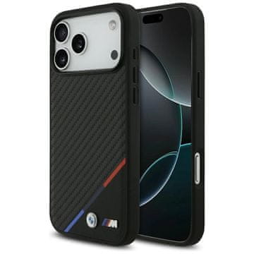 slomart Etui BMW M Carbon Tricolor Line MagSafe za iPhone 17 Pro Max - črno