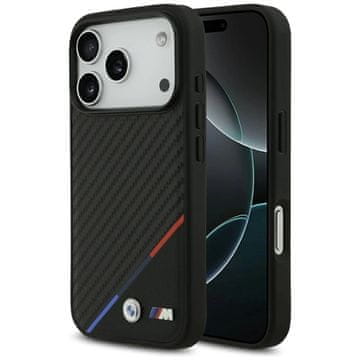 slomart Etui BMW M Carbon Tricolor Line MagSafe za iPhone 17 Pro - črno