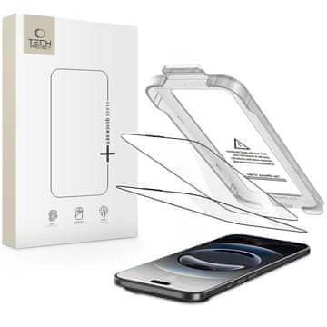 slomart Kaljeno steklo Tech-Protect Quick Set+ 2-pack za iPhone 17 Air - črno