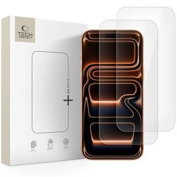 slomart Kaljeno steklo Tech-Protect Glass Fit+ 2-pack za iPhone 16 Pro Max / 17 Pro Max - prozorno