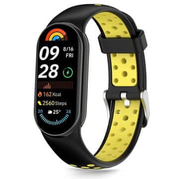 slomart Tech-Protect IconBand Air pašček za Xiaomi Smart Band 8 / 9 / 10 / NFC - črno-rumen