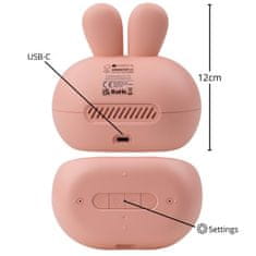 sarcia.eu Mary’s Elektronska budilka z zaslonom za otroke, sobna ura – roza zajček, USB