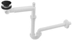 Bruckner URBINO prostor-varčujoc sifon s click-clack izpustom, Ø32mm, črna mat